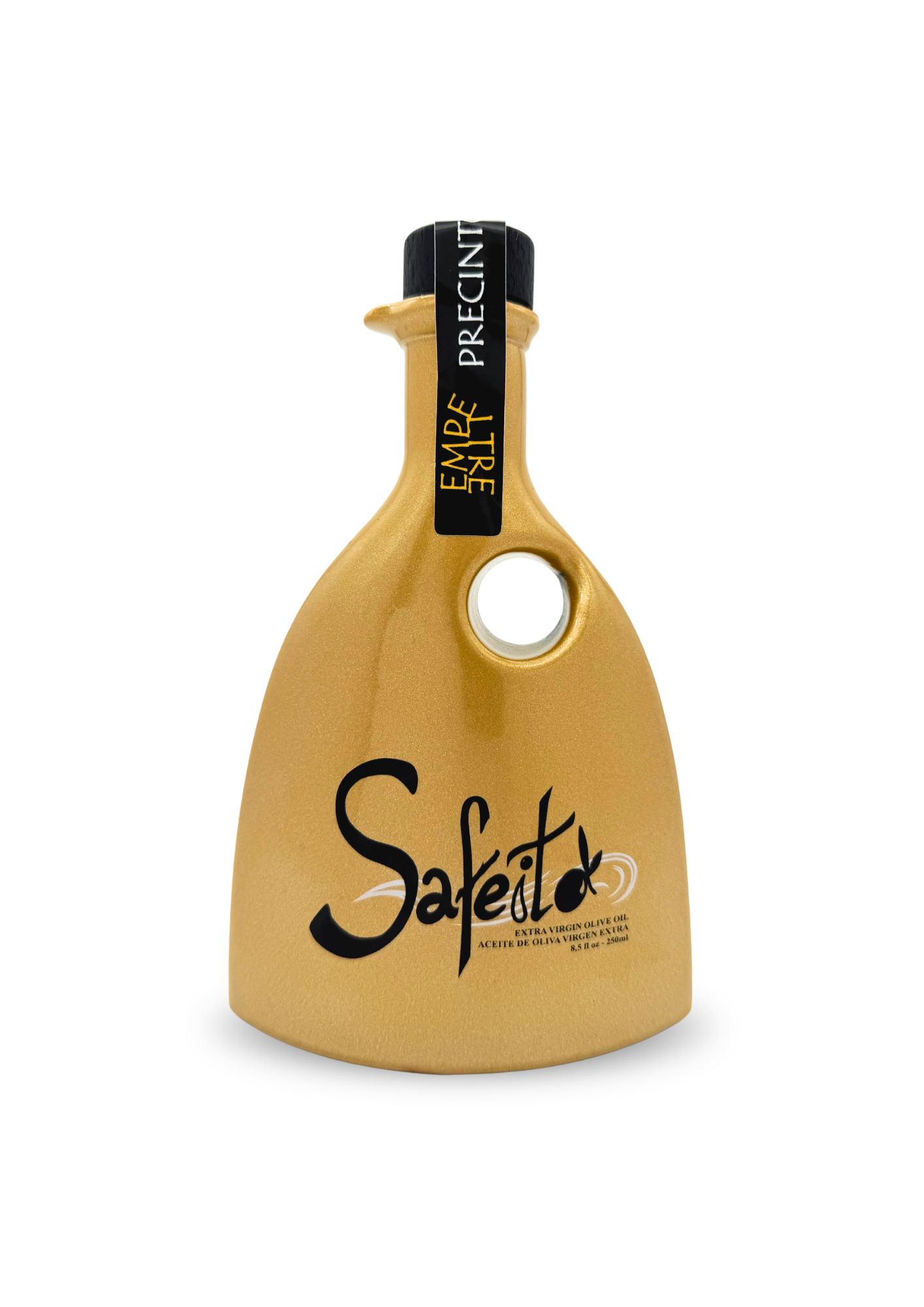 Botella de aceite de oliva virgen extra Premium de cosecha temprana Safeito Empeltre 250 ml del Bajo Aragón
